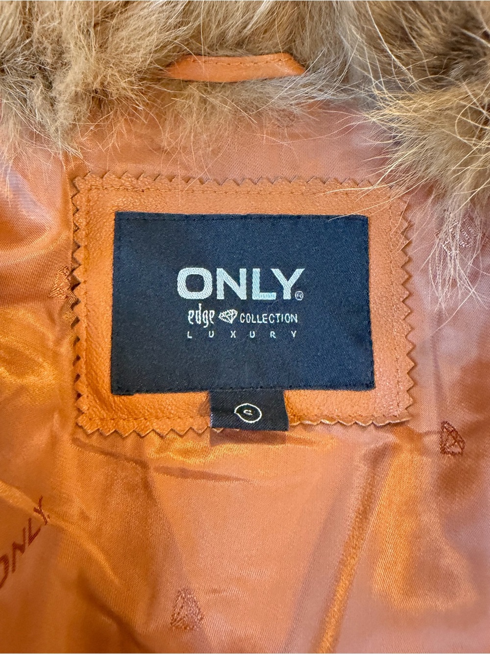 Vintage ONLY Real Fox Fur Collar Lamb Leather Jacket Y2K Moto XS/S - Picture 13 of 13